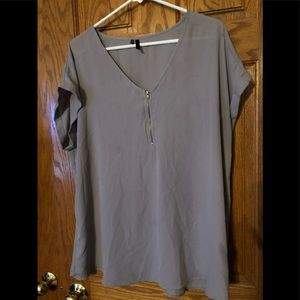 Maurice’s purple polyester shirt short sleeve